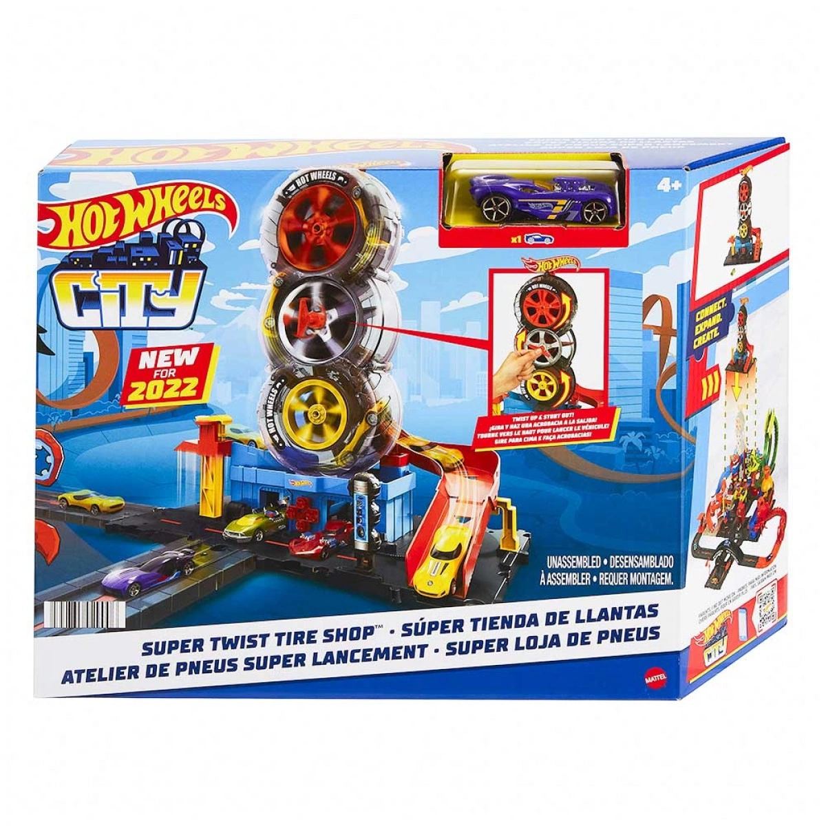 MATTEL HOT WHEELS TRACK CITY WITH ROTATING HDP02 WHEELS