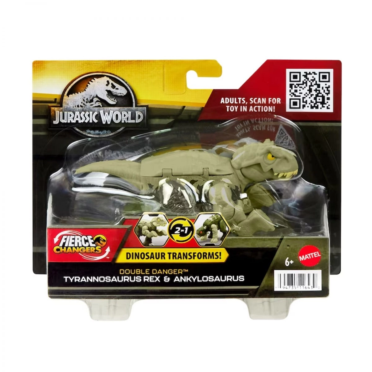 MATTEL JURASSIC WORLD 2 ΣΕ 1 TYRANNOSAURUS & ANKYLOSAURUS HLP05/HLP08