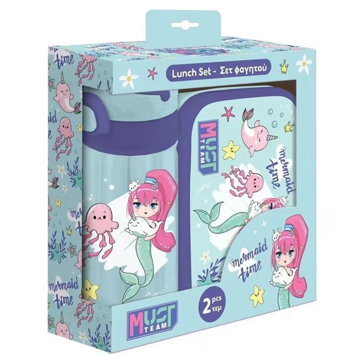 MUST ΣΕΤ ΦΑΓΗΤΟΥ MUST TEAM MERMAID TIME ΦΑΓΗΤΟΔΟΧΕΙΟ 800ML-ΠΑΓΟΥΡΙ PP 500M NO 586467
