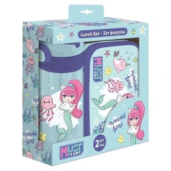 MUST ΣΕΤ ΦΑΓΗΤΟΥ MUST TEAM MERMAID TIME ΦΑΓΗΤΟΔΟΧΕΙΟ 800ML-ΠΑΓΟΥΡΙ PP 500M NO 586467