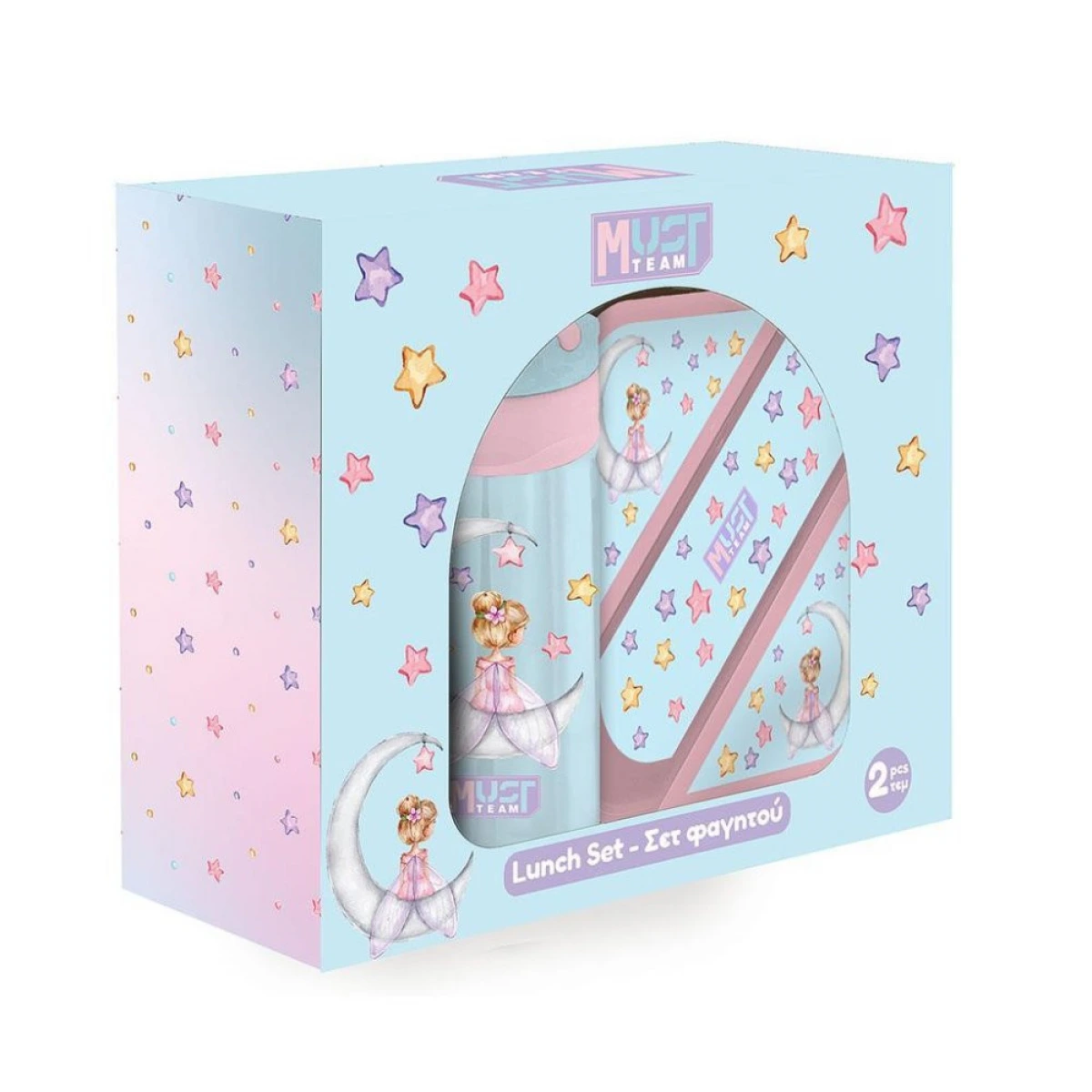 MUST ΦΑΓΗΤΟΔΟΧΕΙΟ PP 800ML & ΠΑΓΟΥΡΙ PP 400ML ΣΕΤ MUST TEAM NIGHT FAIRY 587519