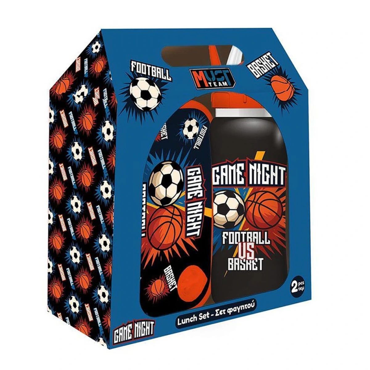 MUST ΦΑΓΗΤΟΔΟΧΕΙΟ PP 800ML & ΠΑΓΟΥΡΙ ΑΝΟΞΕΙΔΩΤΟ 500ML FOOTBALL VS BASKETBALL 587517