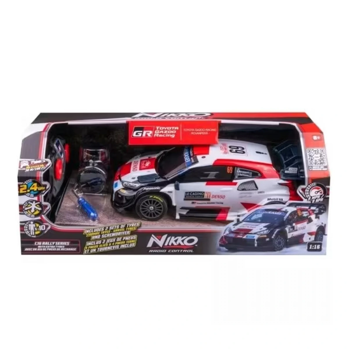 NIKKO TOYS R/C WRC TOYOTA GAZOO WITH TYRES 10401-2