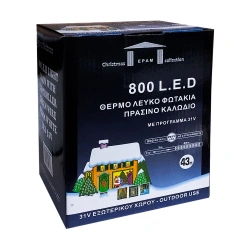 OEM 800 ΦΩΤΑΚΙΑ LED ΕΞΩΤΕΡΙΚΟΥ ΧΩΡΟΥ ΜΕ ΠΡΑΣΙΝΟ ΚΑΛΩΔΙΟ ΦΩΣ ΘΕΡΜΟ ΛΕΥΚΟ ΜΕ ΠΡΟΓΡΑΜΜΑ XLALED800-GWW/31V