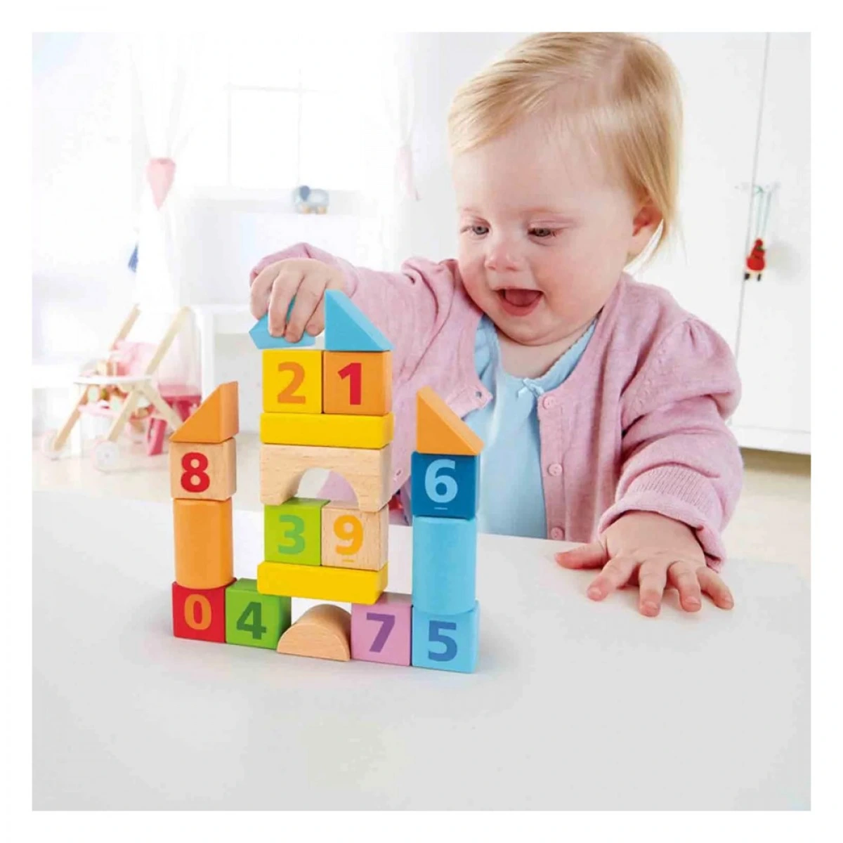 HAPE WOODEN SET OF BLOCKS COUNT N BUILD BLOCK SET 8388