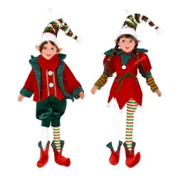 OEM CHRISTMAS ELF STUFFED DOLL WITH SEQUINS 96612 (46 CM)