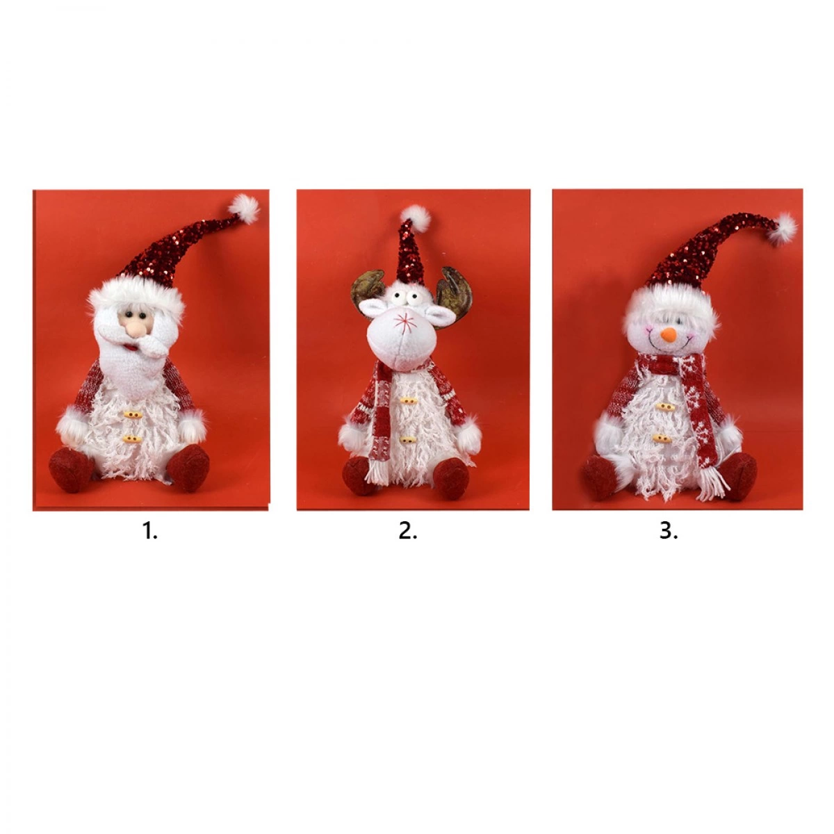 OEM CHRISTMAS STUFFED DOLL WITH LIGHT 4630 (3 CHOICES)