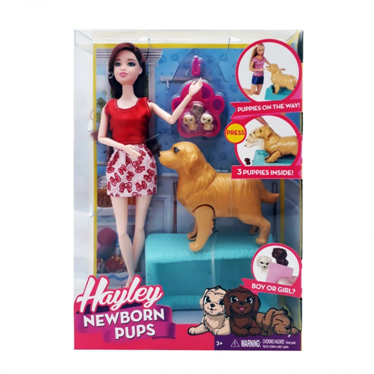 KIDER TOYS HAYLEY DOLL WITH DOG AND HB029 PUPPIES