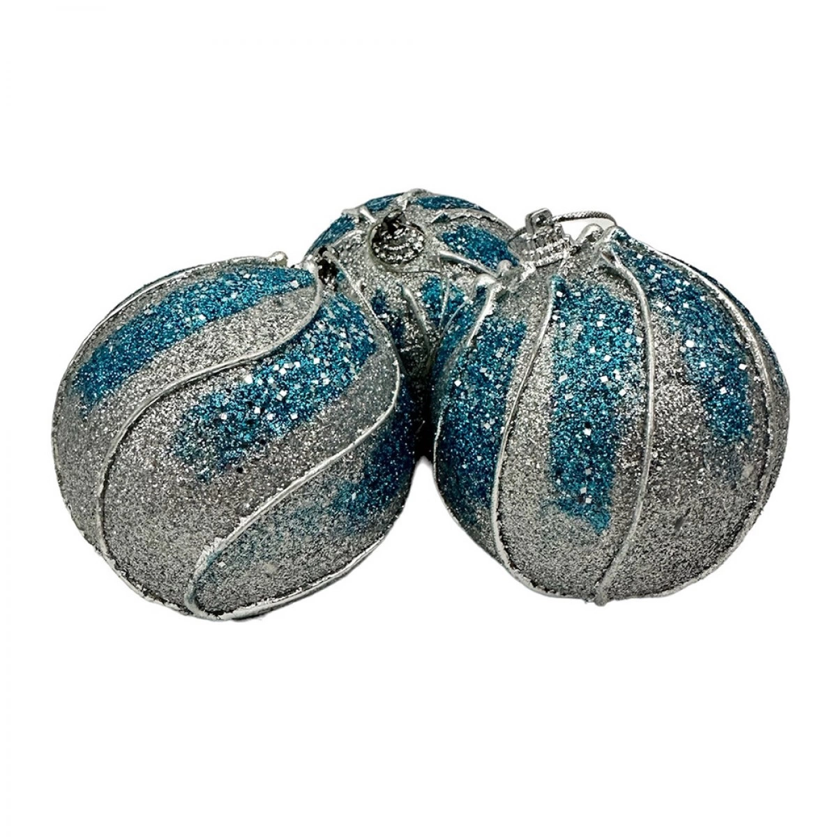 OEM 12ΤΕΜ ΜΠΑΛΕΣ ΧΡΙΣΤΟΥΓΕΝΝΙΑΤΙΚΕΣ 8ΕΚ. ΣΕ ΒΑΖΟ ΑΣΗΜΙ ΜΕ ΜΠΛΕ ΡΙΓΕΣ 14638