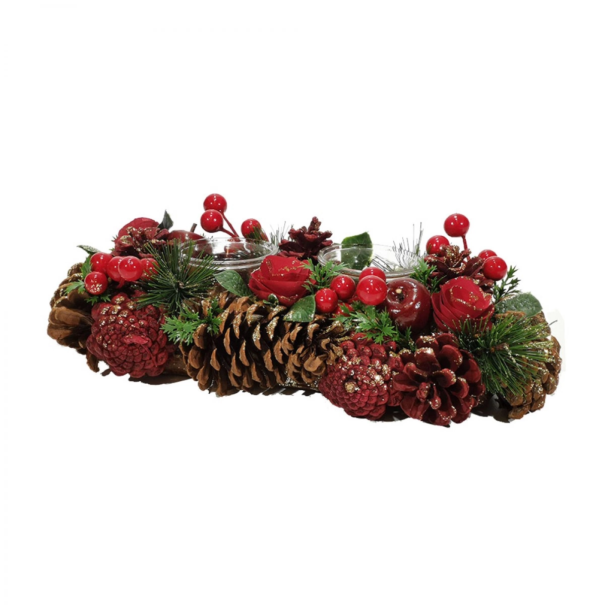 OEM CANDLE HOLDER WITH BERRIES FOR 2 CANDLES 408636 (30 CM)