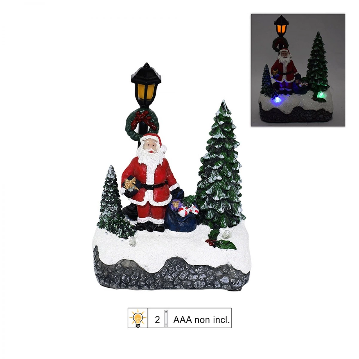 OEM CERAMIC DECORATIVE SANTA LIGHTED 10 CM 75360