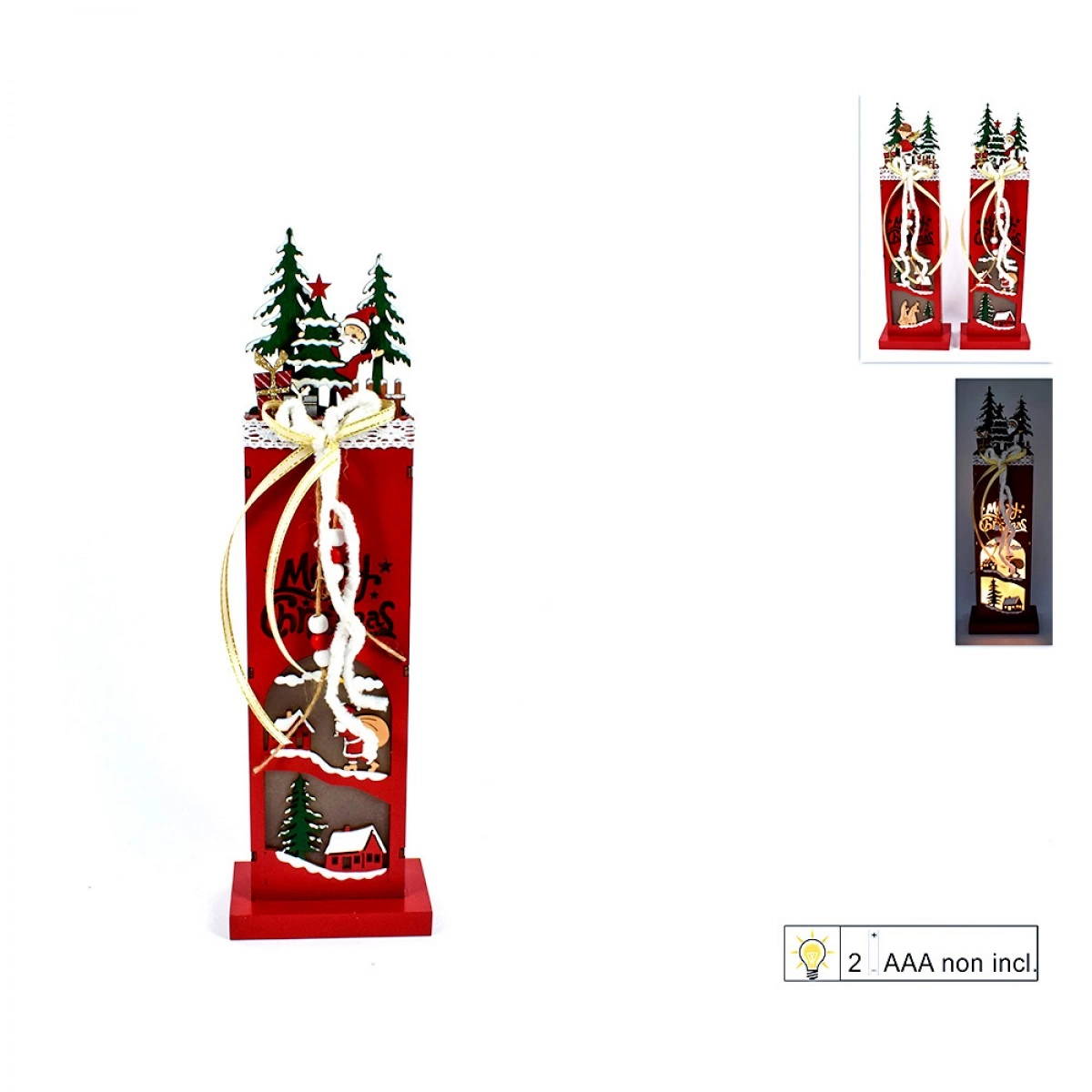 OEM CHRISTMAS LANDSCAPE WOODEN DECORATIVE ILLUMINATED 8496