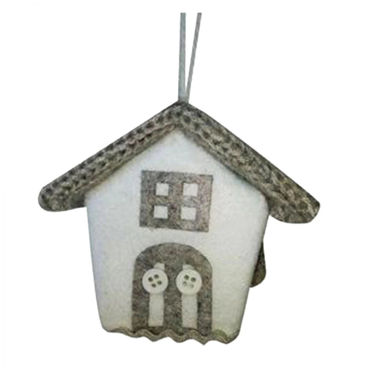 OEM CHRISTMAS WOOL HANGED HOUSE WHITE GRAY 04.E308891WG