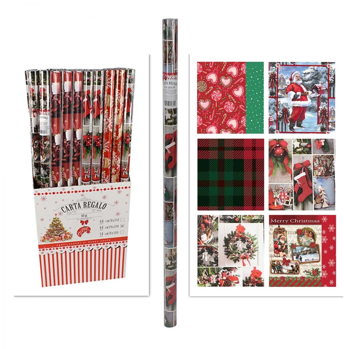 OEM CHRISTMAS WRAPPING PAPER 6 DESIGNS 45804