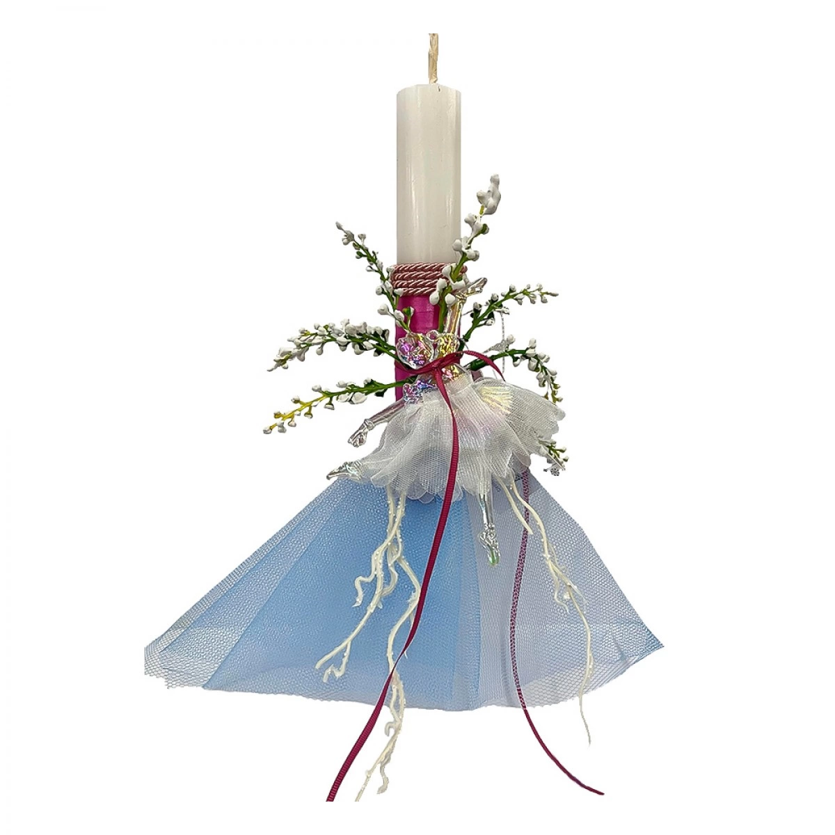 ΧΕΙΡΟΠΟΙΗΤΗ EASTER CANDLE WITH GLASSY BALLET DANCER