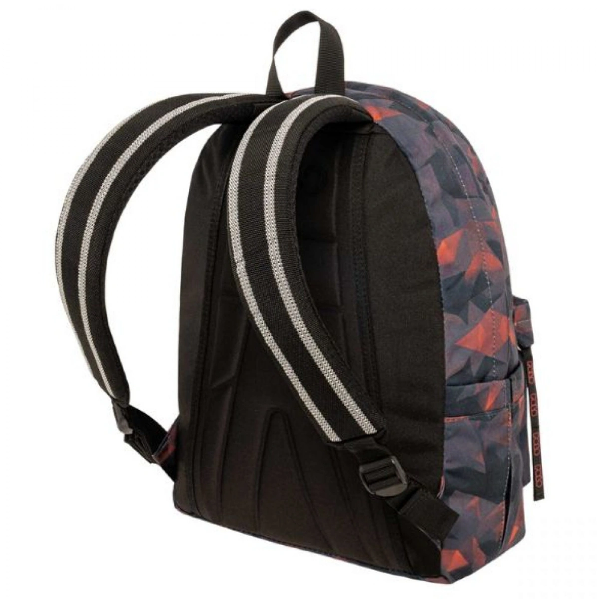 POLO ΣΧΟΛΙΚΗ ΤΣΑΝΤΑ ΠΛΑΤΗΣ ΜΟΝΗ SCARF SHAPES - BLACK & RED 8337