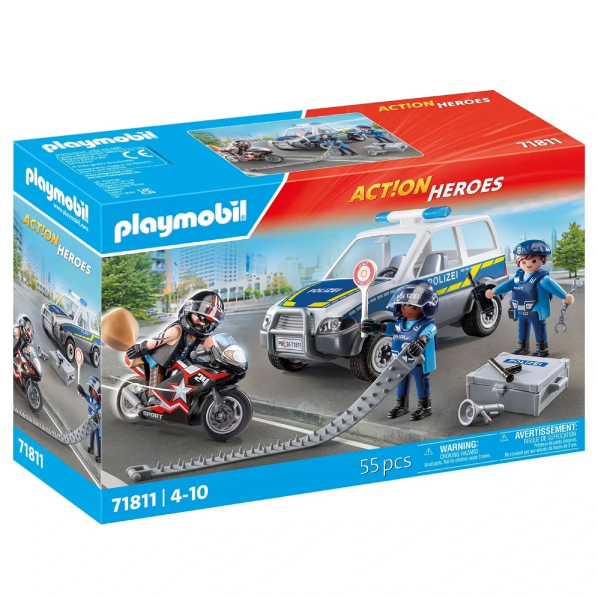 PLAYMOBIL ΜΠΛΟΚΟ ΑΣΤΥΝΟΜΙΑΣ ΚΑΙ ΛΗΣΤΗΣ ΜΕ ΜΟΤΟΣΥΚΛΕΤΑ 71811