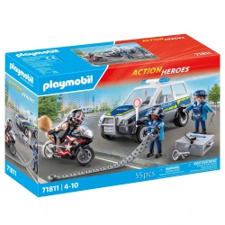 PLAYMOBIL ΜΠΛΟΚΟ ΑΣΤΥΝΟΜΙΑΣ ΚΑΙ ΛΗΣΤΗΣ ΜΕ ΜΟΤΟΣΥΚΛΕΤΑ 71811