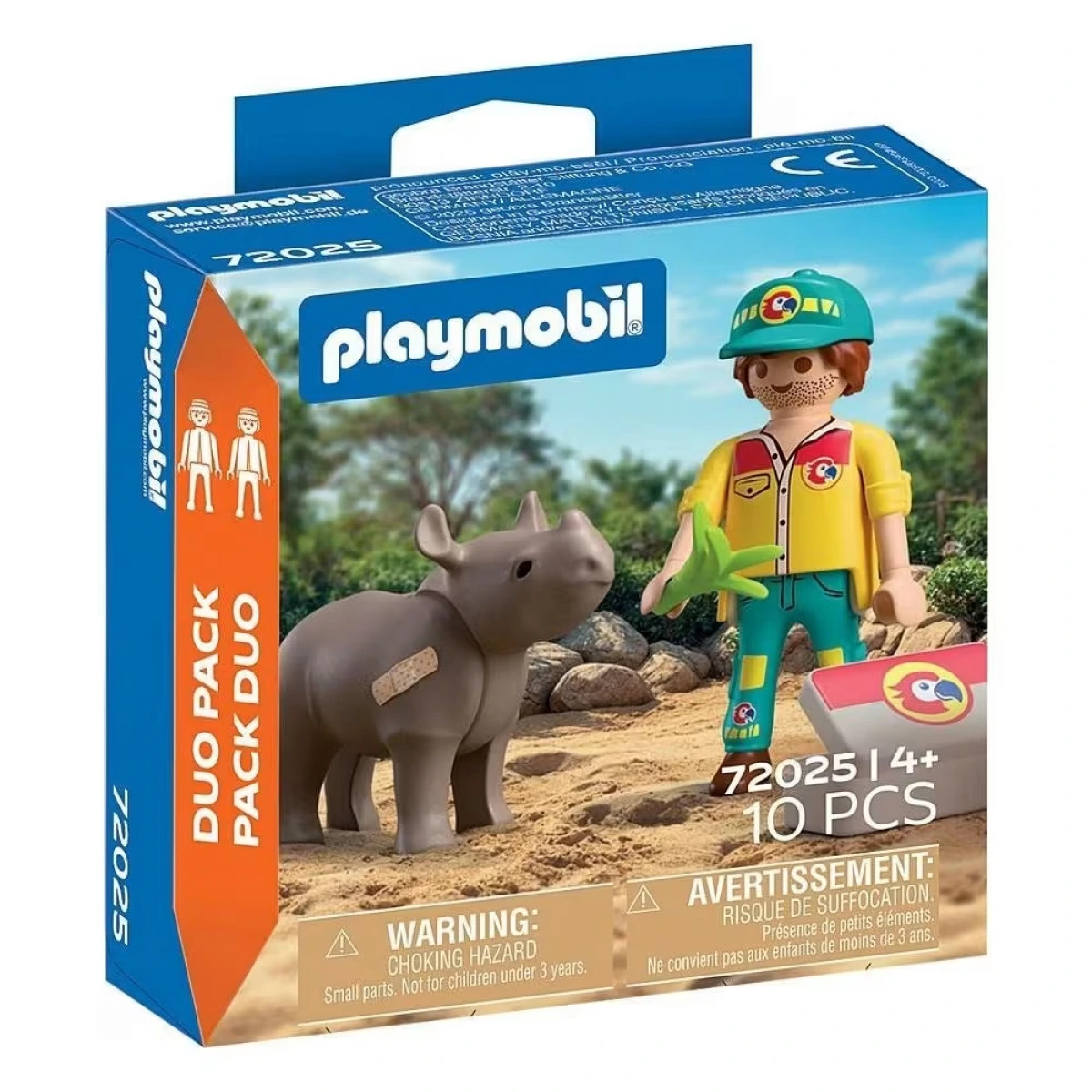 PLAYMOBIL DUO PACK ΦΡΟΝΤΙΣΤΗΣ ΖΩΩΝ ΚΑΙ ΡΙΝΟΚΕΡΟΣ 72025