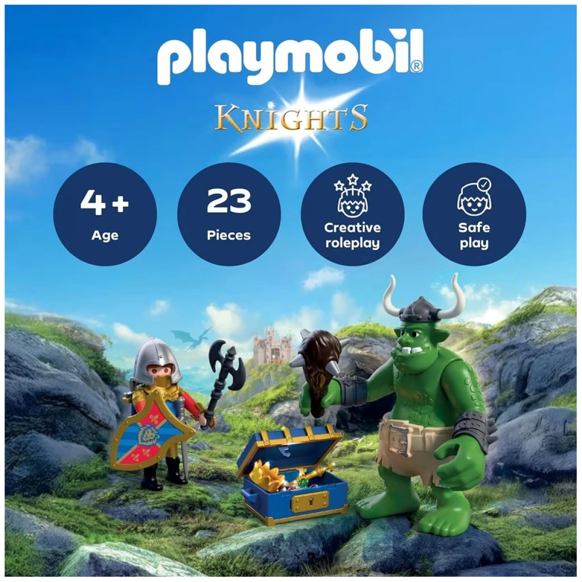 PLAYMOBIL ΛΕΟΝΤΟΚΑΡΔΟΣ ΙΠΠΟΤΗΣ ΚΑΙ ΤΡΟΛ ΜΕ ΘΗΣΑΥΡΟ 72116