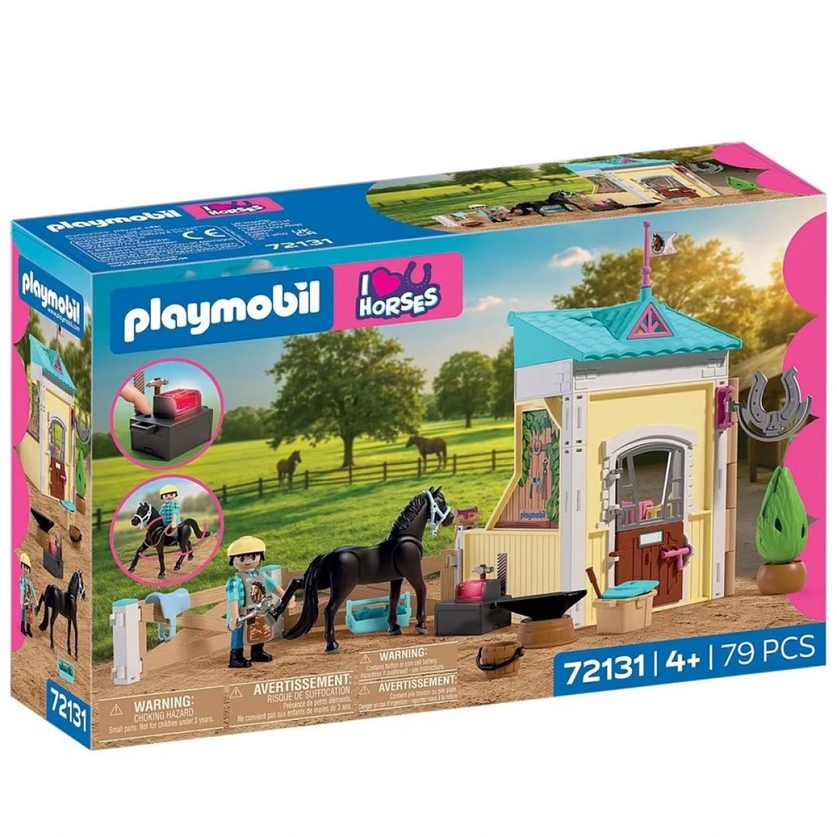 PLAYMOBIL ΜΙΚΡΟΣ ΣΤΑΒΛΟΣ ΜΕ ΠΕΤΑΛΩΤΗ ΑΛΟΓΩΝ 72131