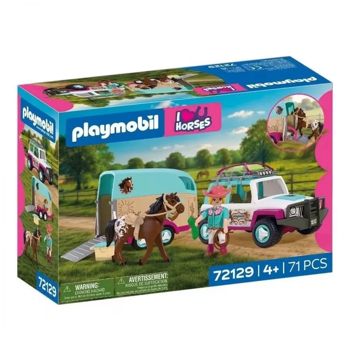 PLAYMOBIL ΟΧΗΜΑ 4Χ4 ΜΕ ΤΡΕΙΛΕΡ ΜΕΤΑΦΟΡΑΣ ΑΛΟΓΟΥ 72129