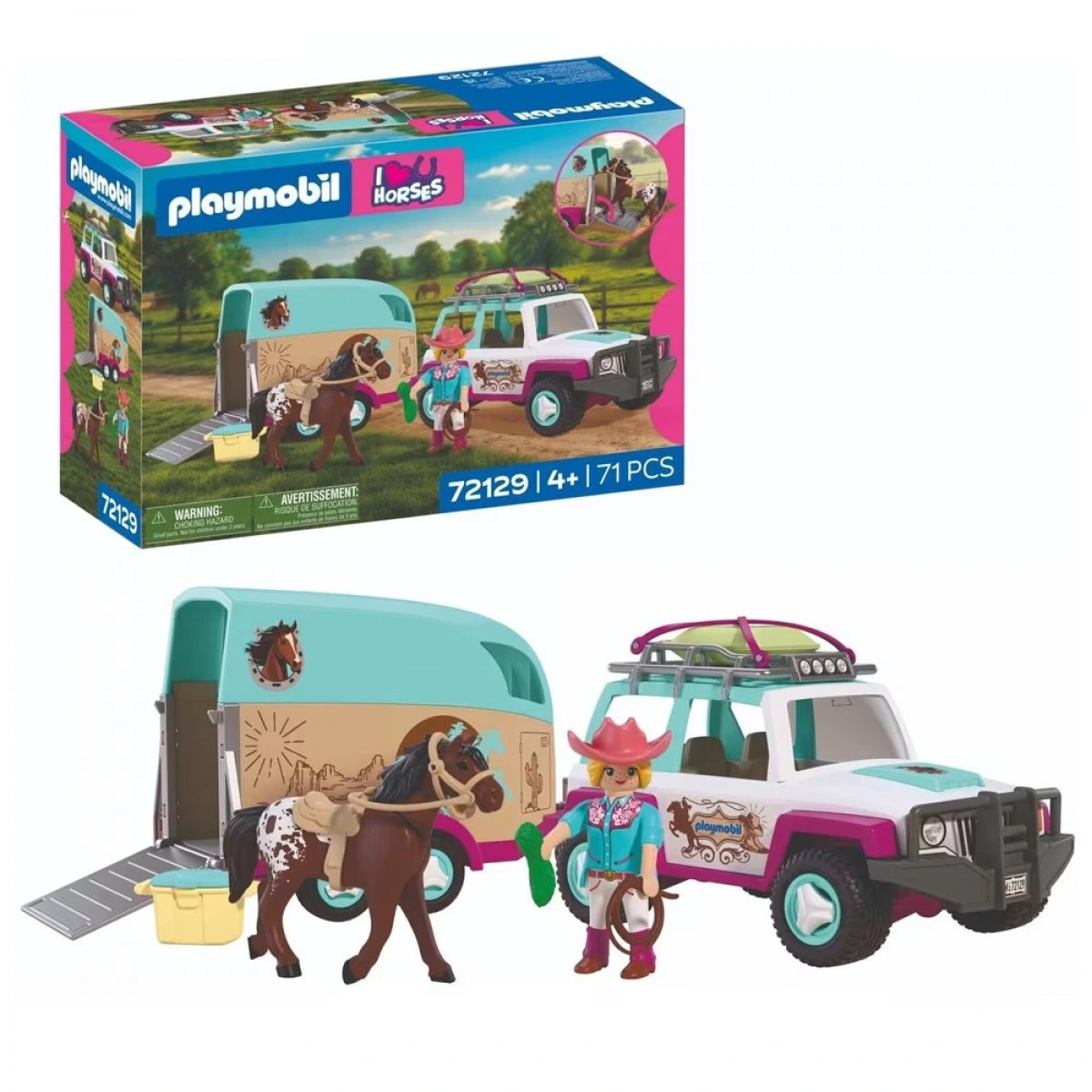PLAYMOBIL ΟΧΗΜΑ 4Χ4 ΜΕ ΤΡΕΙΛΕΡ ΜΕΤΑΦΟΡΑΣ ΑΛΟΓΟΥ 72129