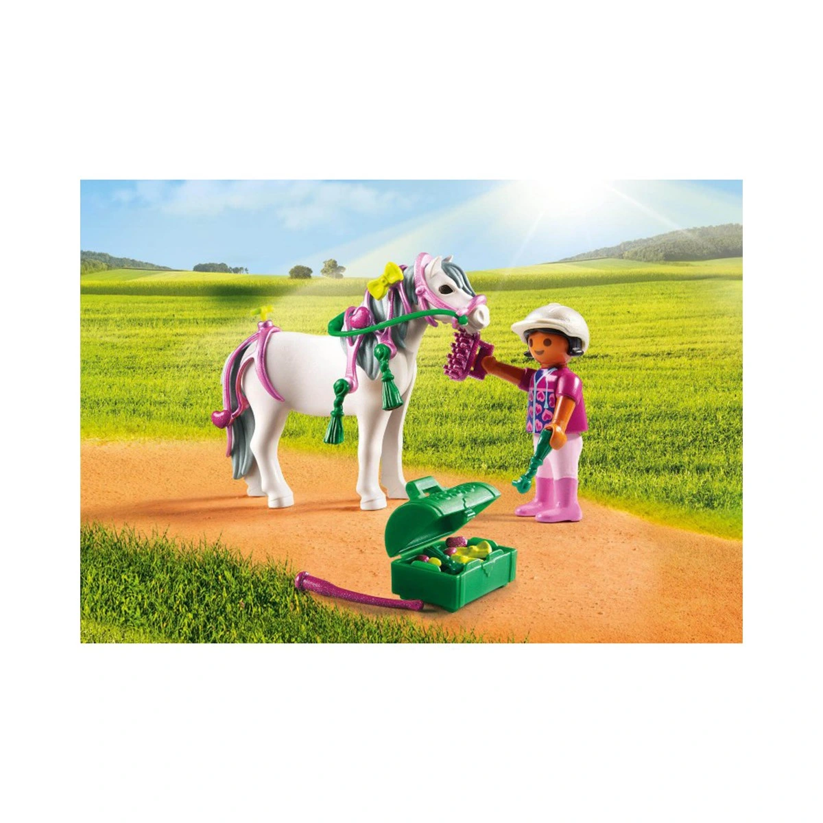 PLAYMOBIL ΠΟΝΥ ΜΕ ΚΑΡΔΟΥΛΕΣ ΚΑΙ ΚΟΡΙΤΣΑΚΙ 6969