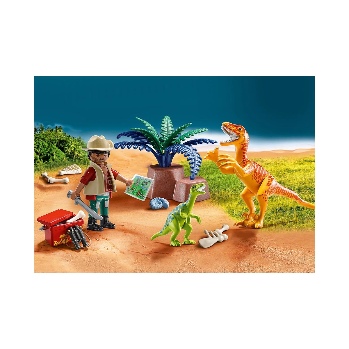 PLAYMOBIL PLAYMOBIL ΒΑΛΙΤΣΑΚΙ ΕΞΕΡΕΥΝΗΤΗΣ ΚΑΙ ΔΕΙΝΟΣΑΥΡΟΙ 70108