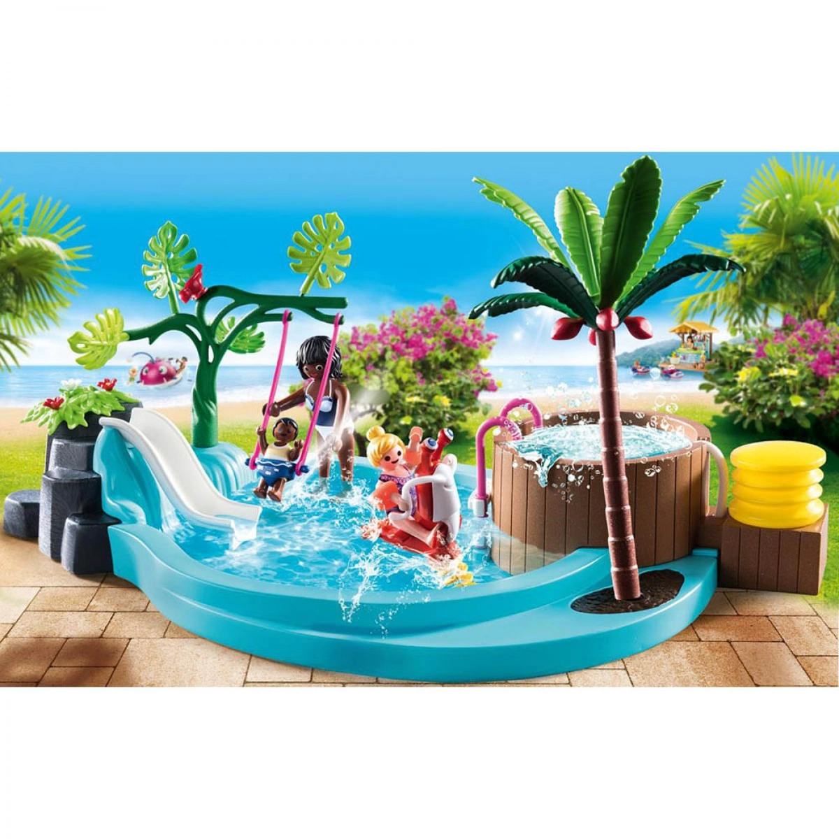 PLAYMOBIL ΠΑΙΔΙΚΗ ΠΙΣΙΝΑ ΜΕ ΥΔΡΟΜΑΣΑΖ 70611