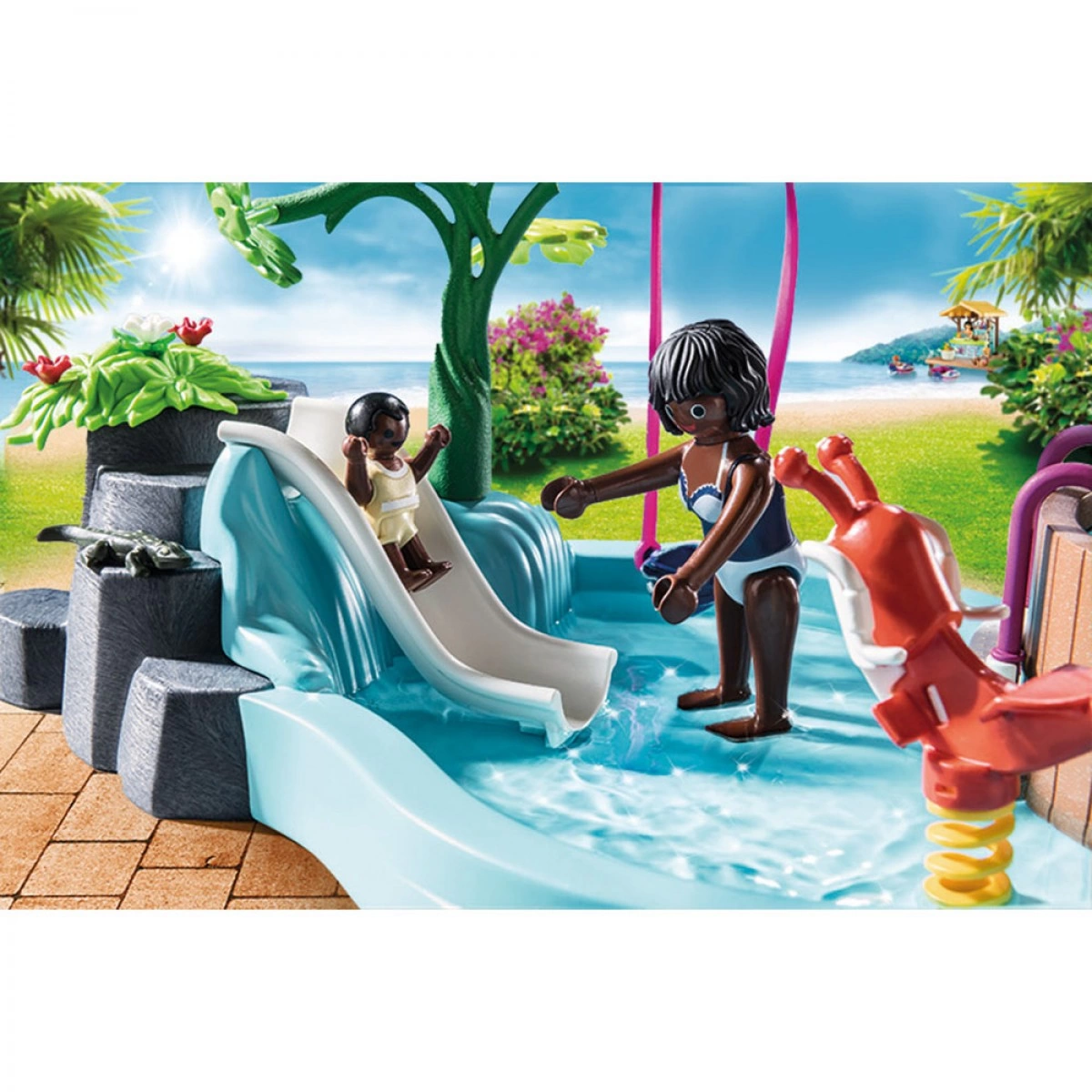 PLAYMOBIL ΠΑΙΔΙΚΗ ΠΙΣΙΝΑ ΜΕ ΥΔΡΟΜΑΣΑΖ 70611