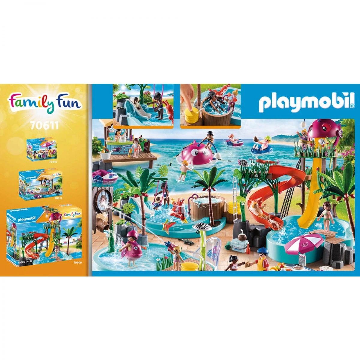PLAYMOBIL ΠΑΙΔΙΚΗ ΠΙΣΙΝΑ ΜΕ ΥΔΡΟΜΑΣΑΖ 70611