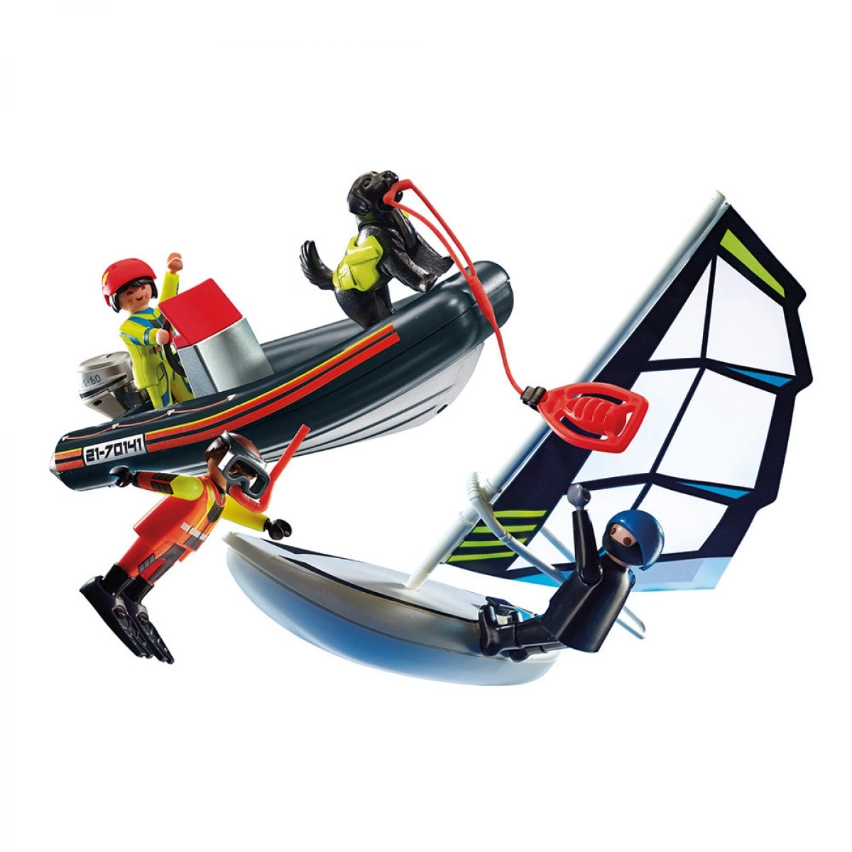 PLAYMOBIL ΔΙΑΣΩΣΗ ΙΣΤΙΟΦΟΡΟΥ ΜΕ ΦΟΥΣΚΩΤΟ ΣΚΑΦΟΣ 70141