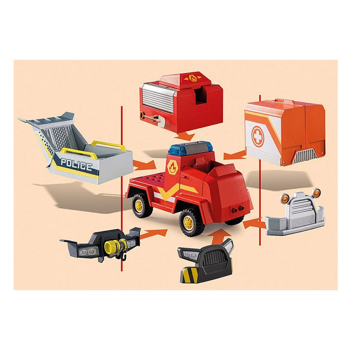 PLAYMOBIL DUCK ON CALL- ΟΧΗΜΑ ΠΥΡΟΣΒΕΣΤΙΚΗΣ / ΚΑΝΟΝΙ ΝΕΡΟΥ 70914