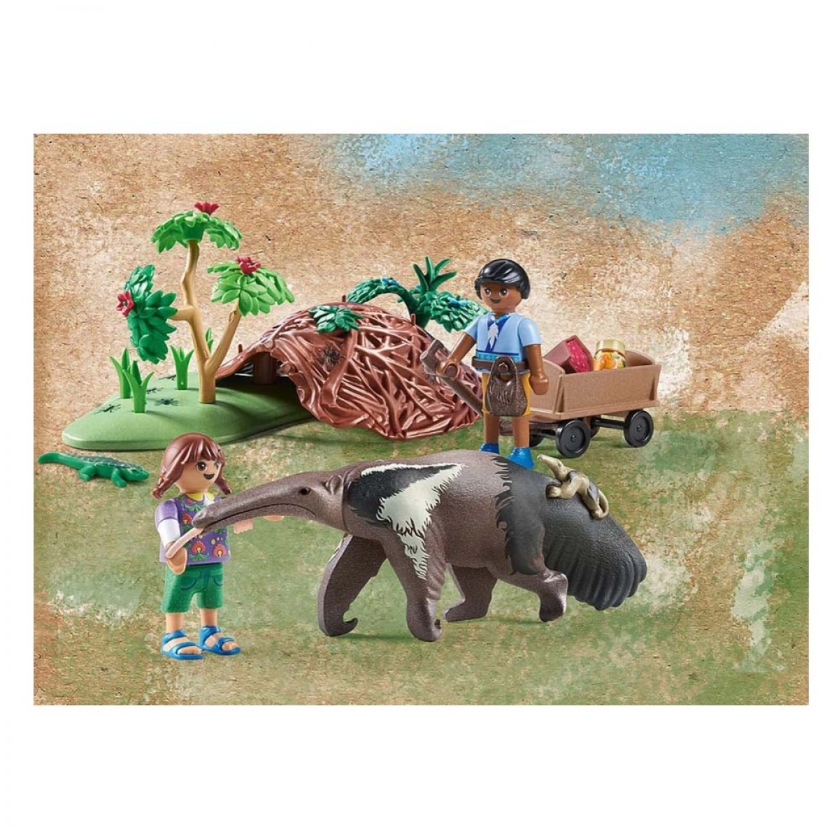 PLAYMOBIL CHILDREN ANIMAL CAREGIVERS WITH ANTEATER 71012