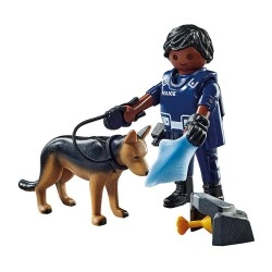 PLAYMOBIL ΑΣΤΥΝΟΜΙΚΟΣ ΜΕ ΣΚΥΛΟ - ΑΝΙΧΝΕΥΤΗ 71162