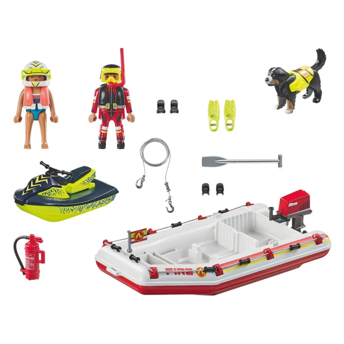 PLAYMOBIL ΦΟΥΣΚΩΤΟ ΣΚΑΦΟΣ ΠΥΡΟΣΒΕΣΤΙΚΟ / ΘΑΛΑΣΣΙΟ SCOOTER 71464