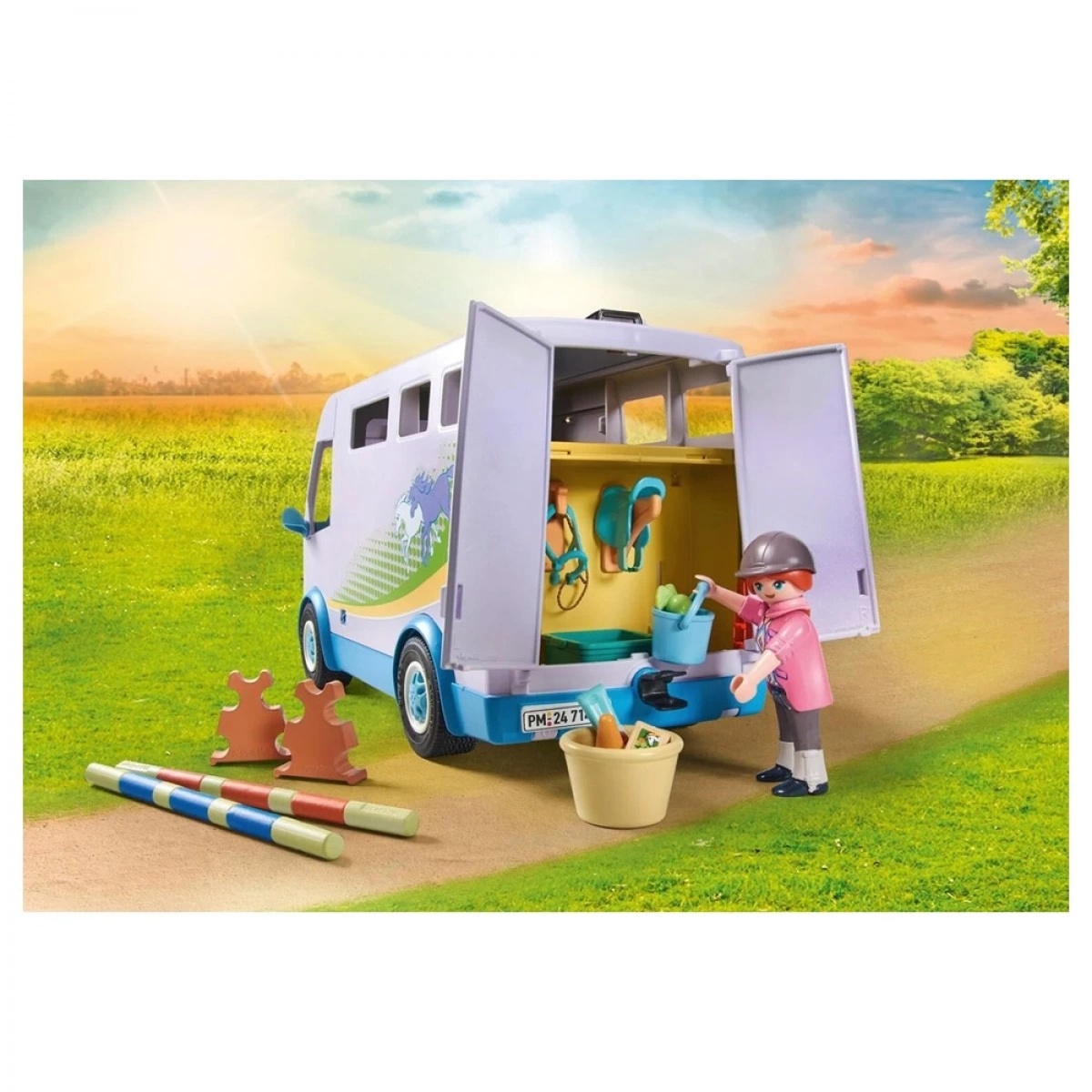 PLAYMOBIL ΜΑΘΗΜΑΤΑ ΙΠΠΑΣΙΑΣ ΟΧΗΜΑ ΜΕΤΑΦΟΡΑΣ ΑΛΟΓΩΝ 71493