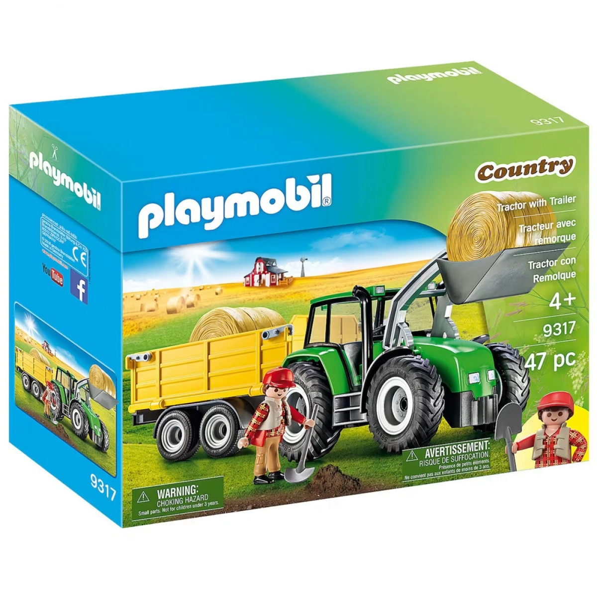 PLAYMOBIL ΤΡΑΚΤΕΡ ΜΕ ΡΥΜΟΥΛΚΟΥΜΕΝΗ ΚΑΡΟΤΣΑ 9317