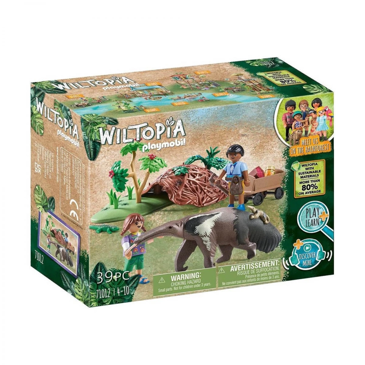PLAYMOBIL CHILDREN ANIMAL CAREGIVERS WITH ANTEATER 71012