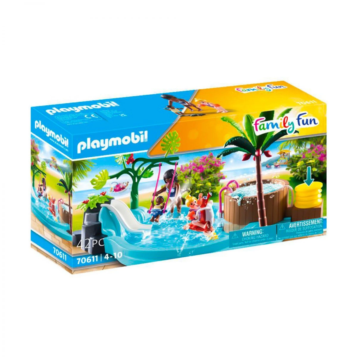 PLAYMOBIL ΠΑΙΔΙΚΗ ΠΙΣΙΝΑ ΜΕ ΥΔΡΟΜΑΣΑΖ 70611