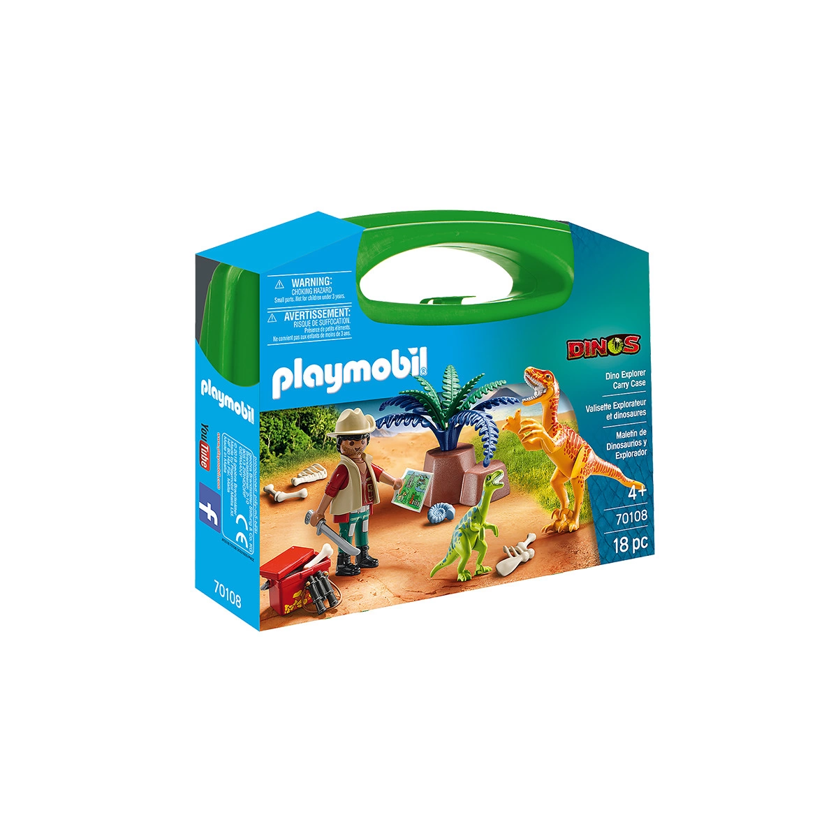 PLAYMOBIL PLAYMOBIL ΒΑΛΙΤΣΑΚΙ ΕΞΕΡΕΥΝΗΤΗΣ ΚΑΙ ΔΕΙΝΟΣΑΥΡΟΙ 70108