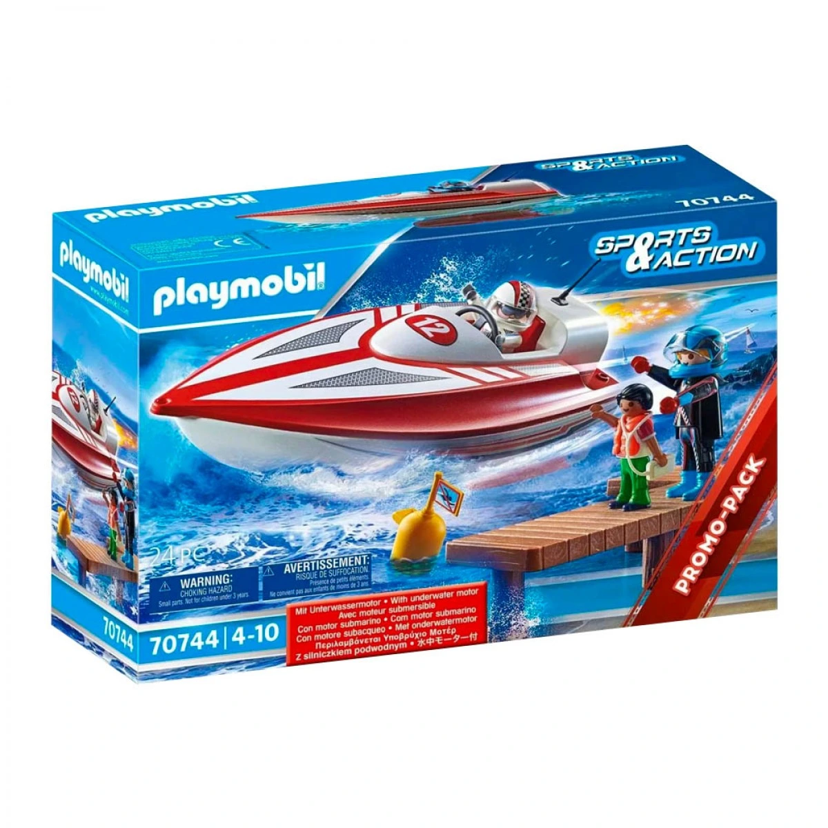 PLAYMOBIL ΑΓΩΝΙΣΤΙΚΟ ΤΑΧΥΠΛΟΟ ΣΚΑΦΟΣ ΜΕ ΜΟΤΕΡ 70744