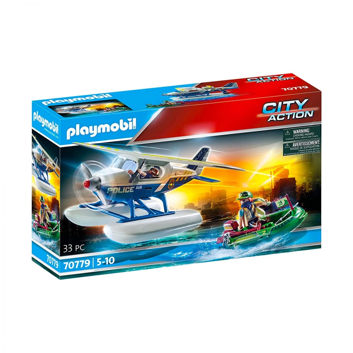 PLAYMOBIL ΚΑΤΑΔΙΩΞΗ ΛΑΘΡΕΜΠΟΡΟΥ ΑΠΟ ΑΣΤΥΝΟΜΙΚΟ ΥΔΡΟΠΛΑΝΟ 70779