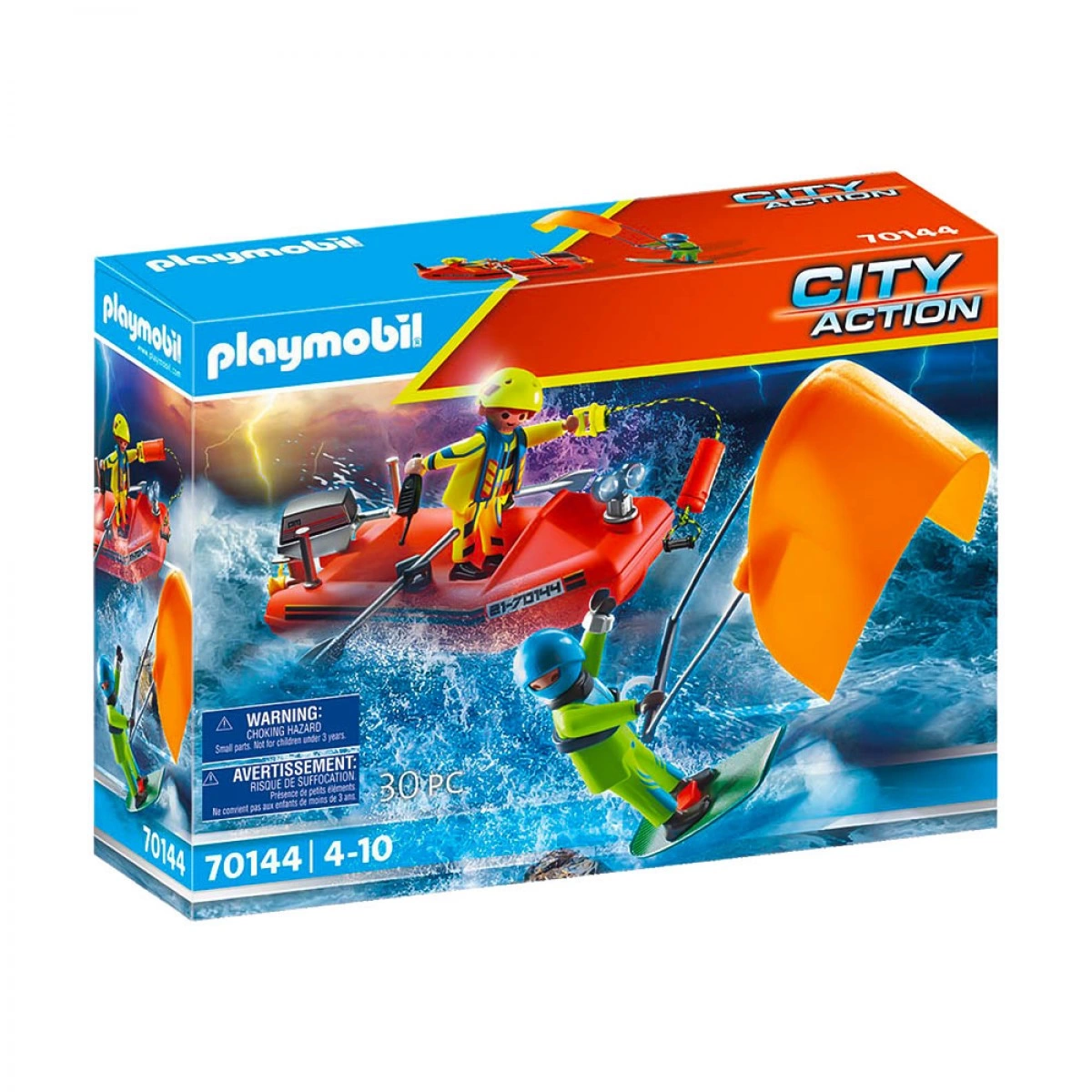 PLAYMOBIL ΕΠΙΧΕΙΡΗΣΗ ΔΙΑΣΩΣΗΣ KITESURFER ΜΕ ΣΚΑΦΟΣ 70144