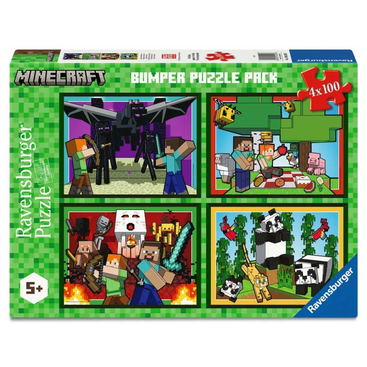 RAVENSBURGER ΠΑΖΛ 4Χ100ΤΕΜ. MINECRAFT 12004290