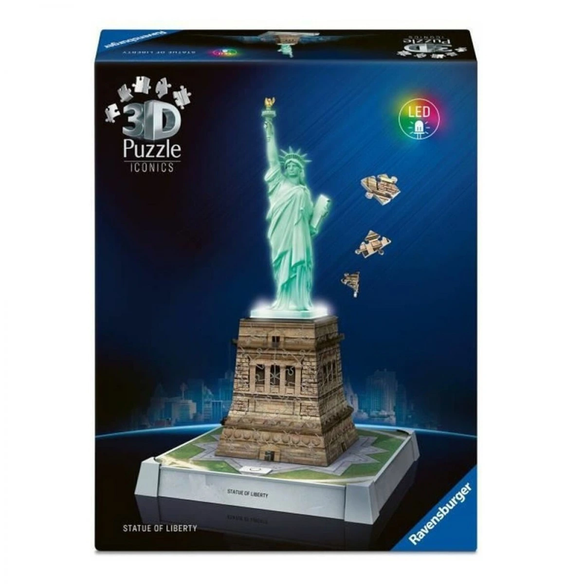 RAVENSBURGER PUZZLE 3D ICONICS STATUE OF LIBERTY NIGHT EDITION 108PCS 12008027