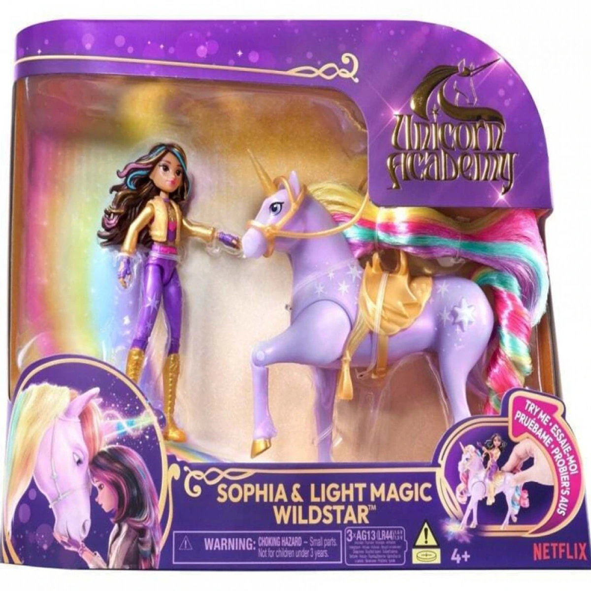 SPIN MASTER UNICORN ACADEMY :SOPHIA & LIGHT MAGIC WILDSTAR- MINI DOLL & UNICORN 6067325