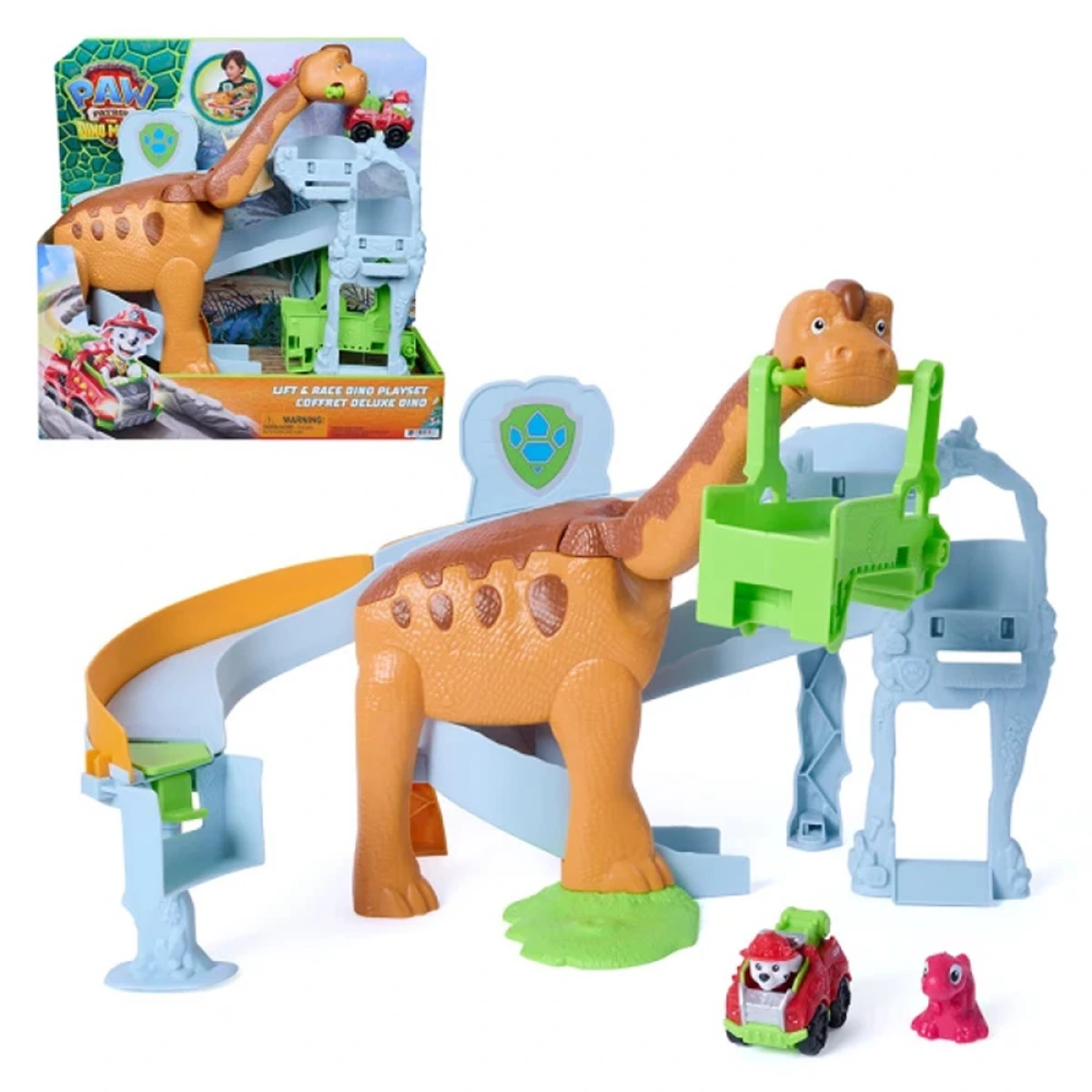 SPIN MASTER PAW PATROL :DINO MOVIE -LIFT AND RACE DINO PLAYSET COFFRET DELUXE DINO 6075941