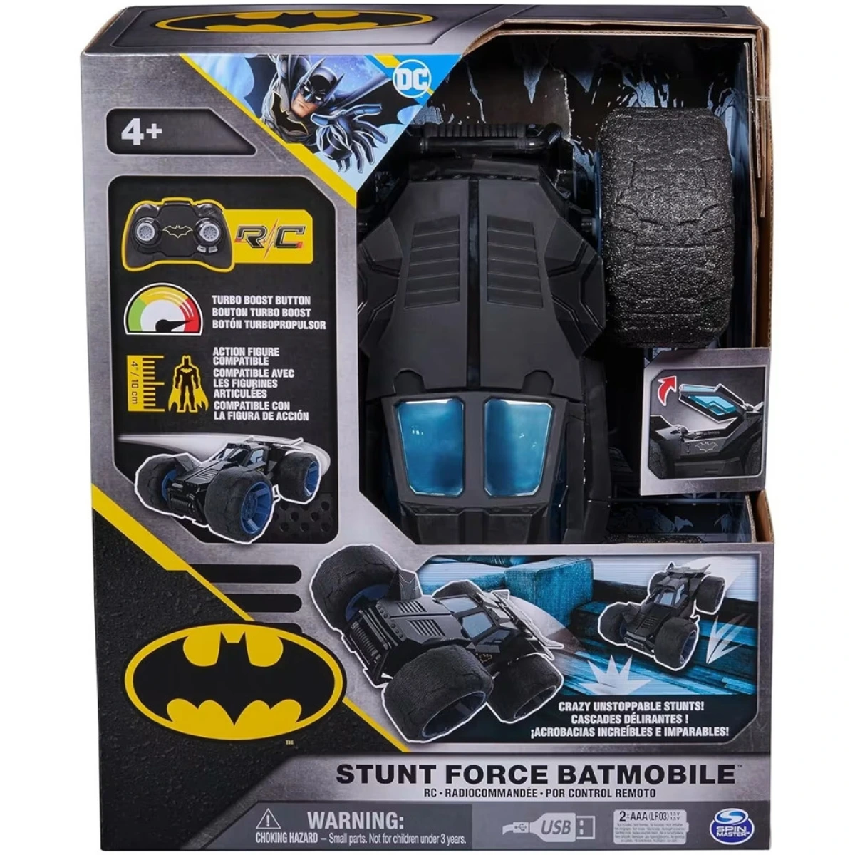 SPIN MASTER DC: BATMAN - STUNT FORCE BATMOBILE R/C VEHICLE 6066871